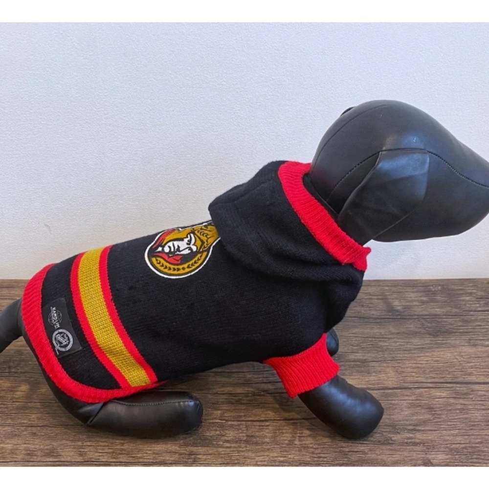 NHL New Knitted Ottawa Senators Dog Hoodie Hockey Fan Sweater XL 20"-22" NWT